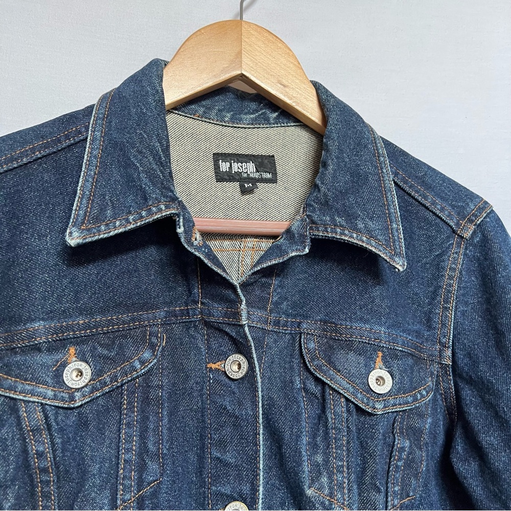 For Joseph Women's Classic Blue Cotton Jean Fitted Jacket - Picture 3 of 10